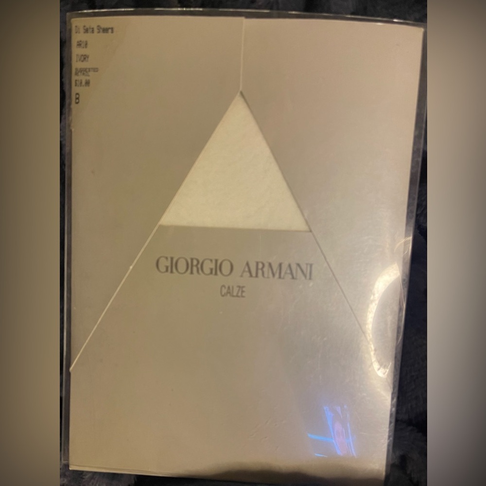 Vintage GIORGIO ARMANI Calze Ol Seta Sheers Pantyhose Tights Hosiery Ivory Sz B